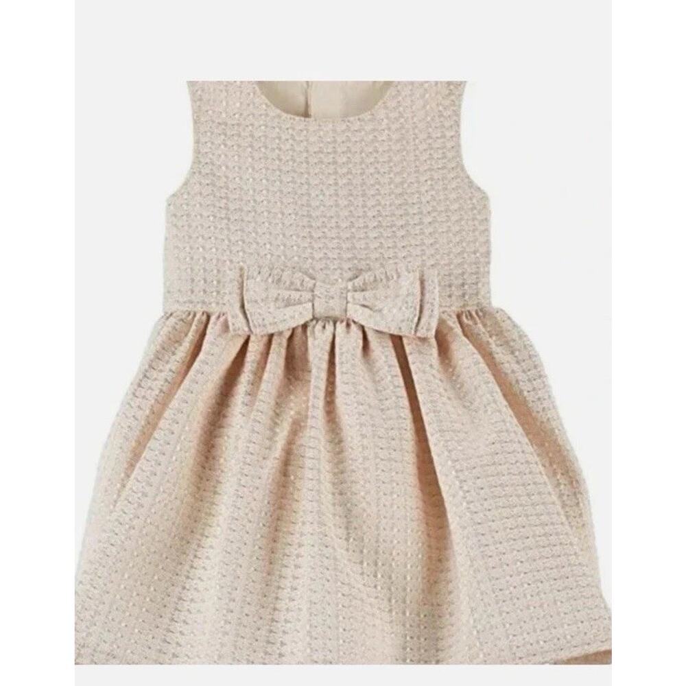 Carter's Cream Textured Bow-Front Formal Dress